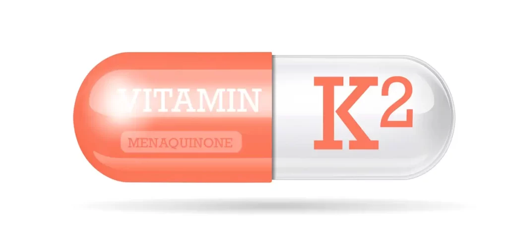 Vitamin K2 menaquinone capsule illustration